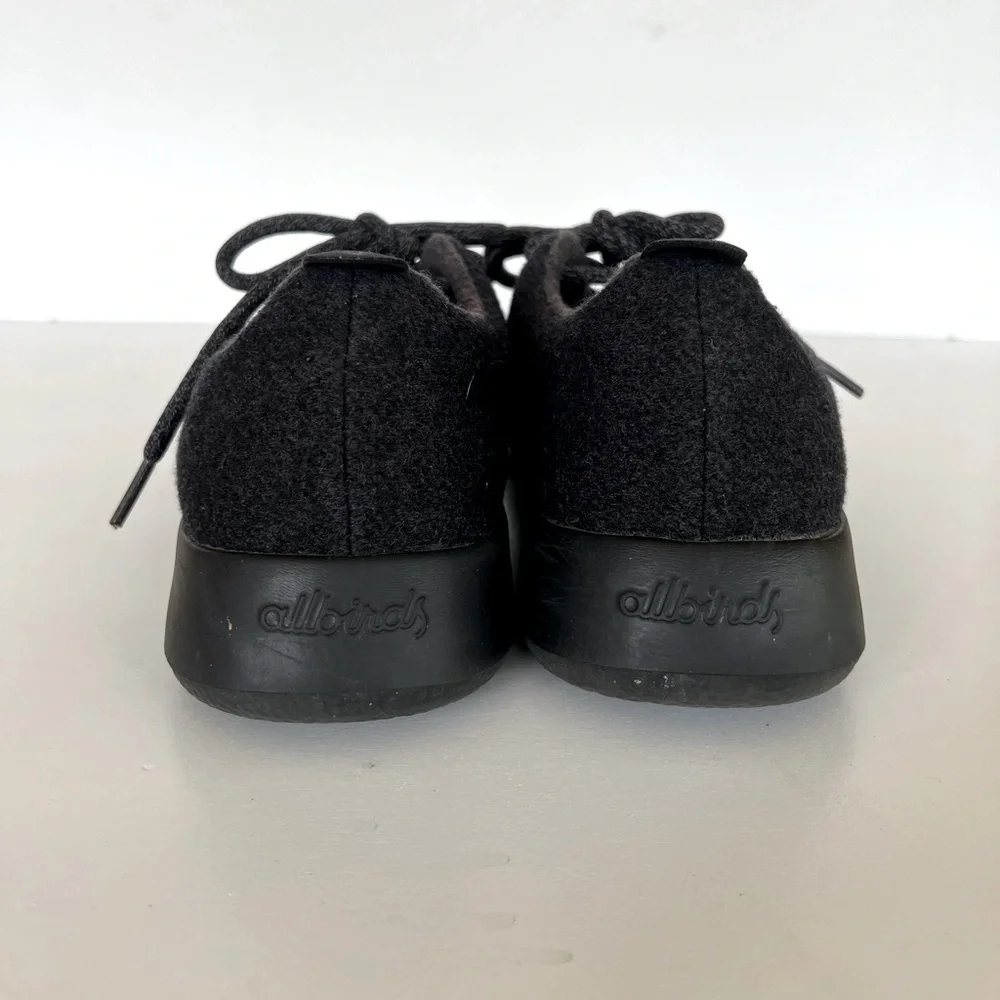 AllBirds Women's Wool Runners in Natural Black (Black Sole), size 9